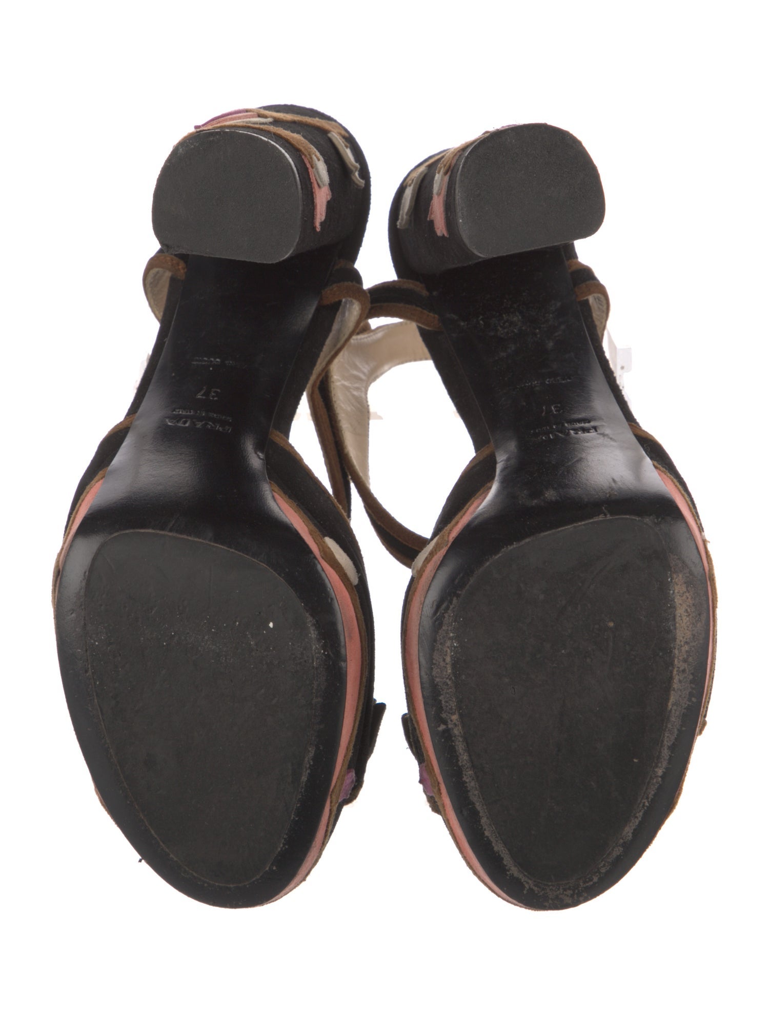 Prada Suede Floral Print Sandals